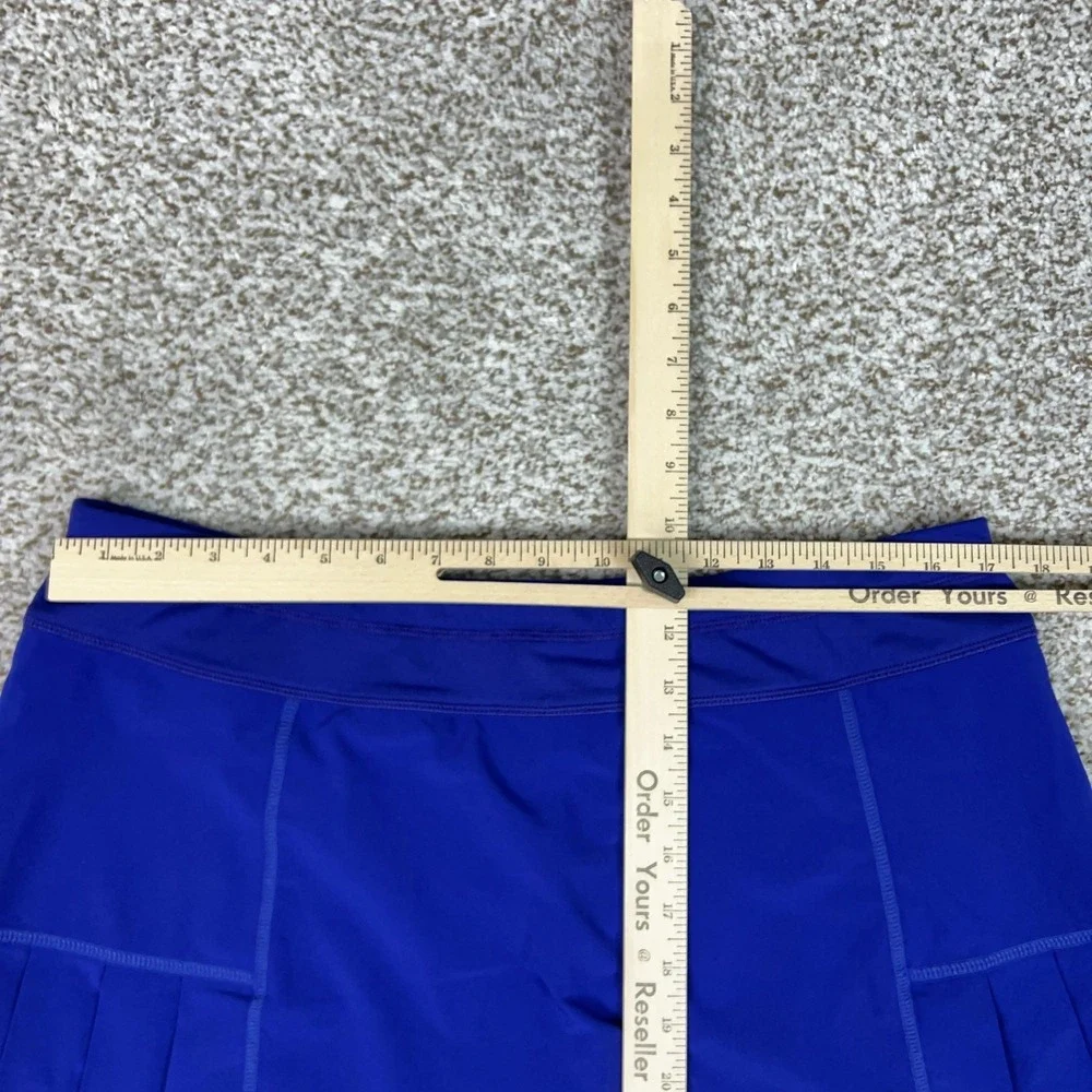 Athleta Skort Womens Large Blue Pleated Lined Tennis Warrior Zip Pocket Athletic